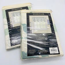 Richloom Home Window Valance Whistler Spa Scalloped Edge 50 x16" Set of 2 NIP