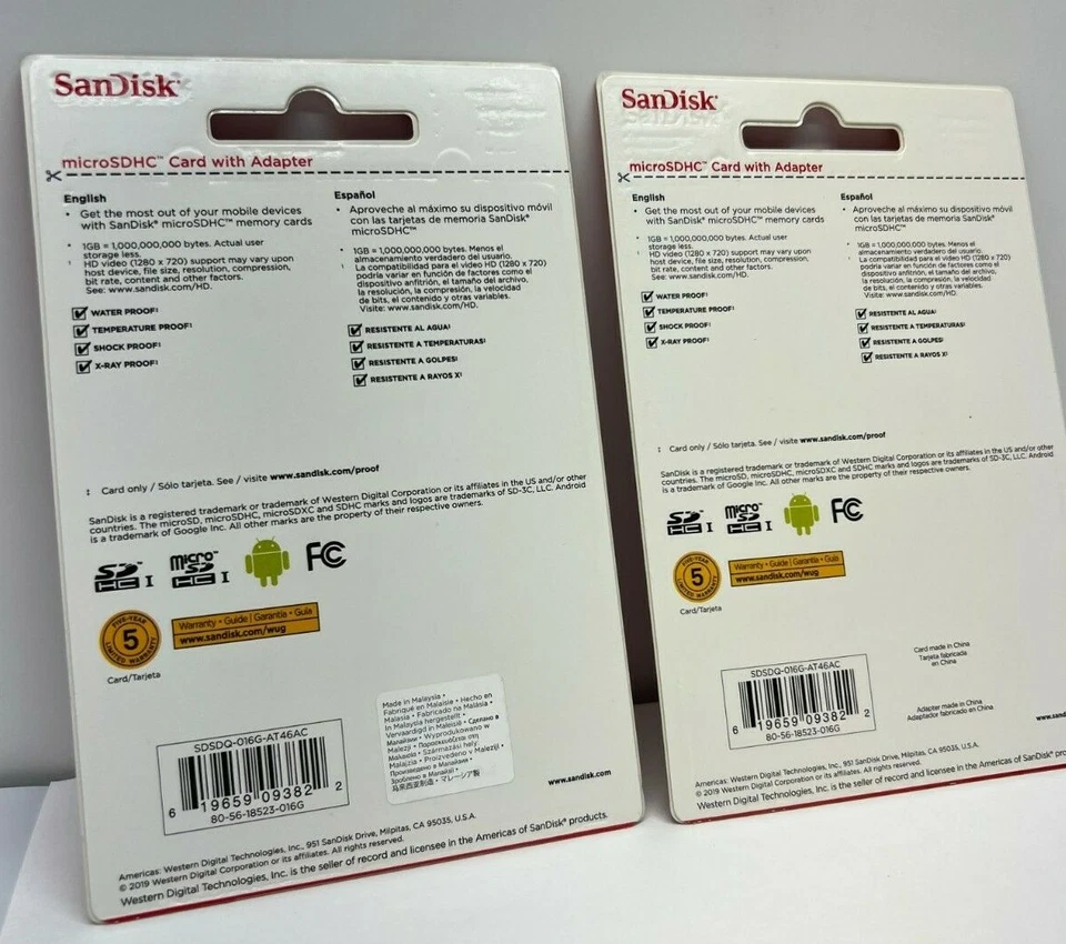 SanDisk 16GB MicroSDHC Card with Adapter ( 2 PACK ) - Image 2 of 2