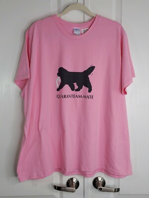 Dog T Shirt Quarantine Quaranteam- Mate Ladies 3XL Pink Tshirt