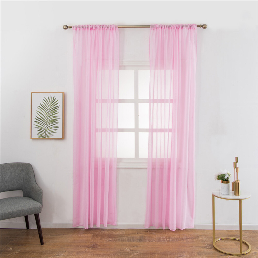 Window Screening Light Pink Curtains White Bedroom Exquisite Star Shape