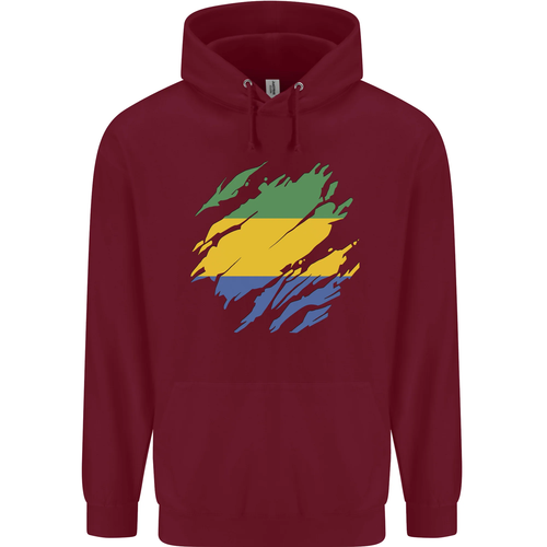 Torn Gabon Flag Gabonese Day Football Childrens Kids Hoodie - Picture 4 of 75