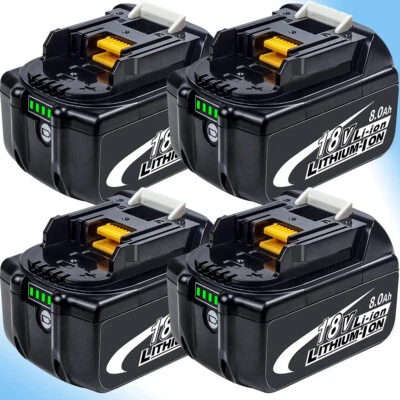 4X 8,0Ah Für Makita original BL1860B 18V Li-Ion Akku 197422-4 BL1850 BL1830 NEU