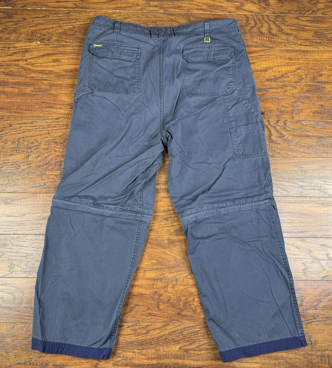 Vintage Bugle Boy Pants Mens 40x30 Blue Convertible B77 baggy