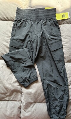 All In Motion Stretchy Waist Wind Breaker Cargo  Joggers Youth Size S 6/7