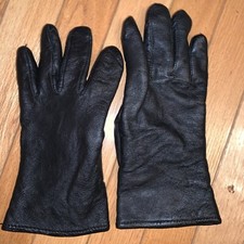 Samco Leather Gloves Mens Black Polyester Wool Blend Lined Cold Weather 6