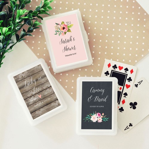 100 Personalized Rustic Garden Floral Playing Cards Bridal Wedding ...