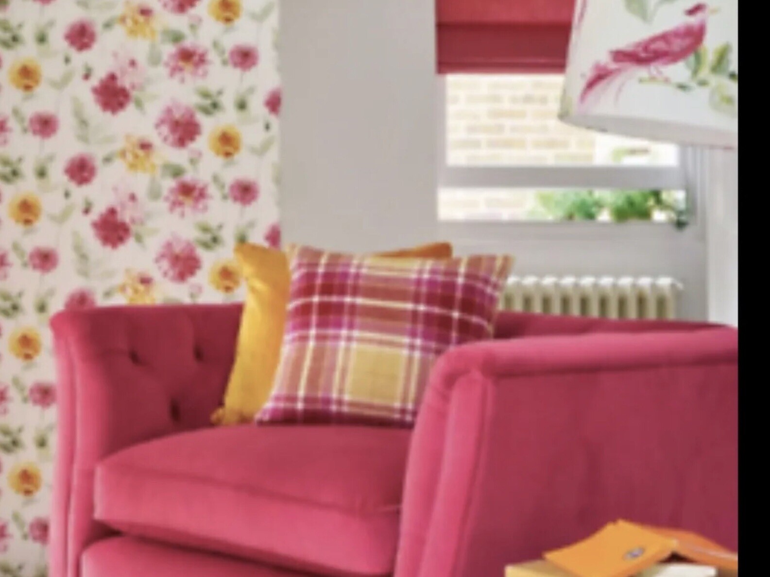 Laura Ashley Wallpaper Dahlia Parade Pink Grapefruit same batch rolls