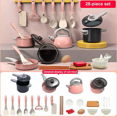 Kitchen Playset for Kids 28PCS Pretend Play Kitchen Accessories Toys Gifts