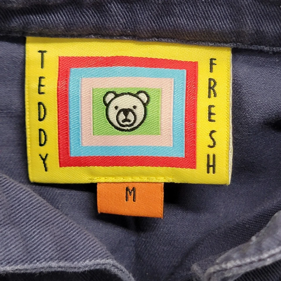 Camisa Teddy Fresh Para Hombre Mediana Manga Corta Abotonada Denim Años 90 Algodón Geométrico Foto 2 de 4