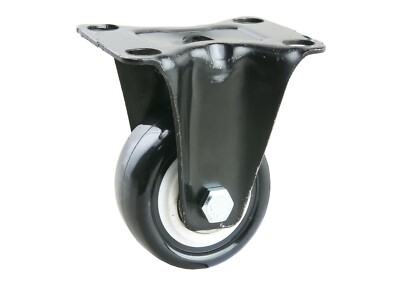 4 Bockrollen 45kg Transportrollen Industrierollen Schwerlast Gummi Ø50mm J W2123