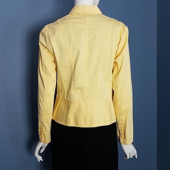 Talbots Jacket Yellow Stretch Flared Bottom 4 Poc… - image 4