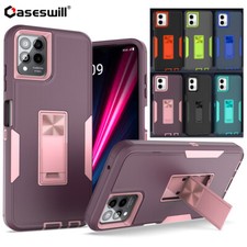 For T-Mobile Revvl 6X 6 Pro 5G Armor Stand Heavy Duty Case Screen Protector