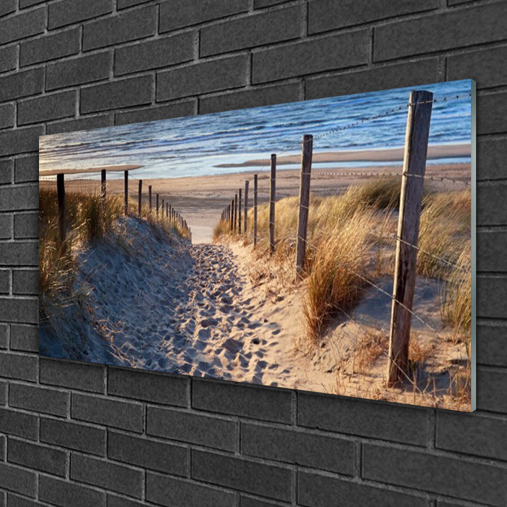 Tableau sur verre Tulup 100x50 cm décor Mer et Sentier côtier pour décoration murale