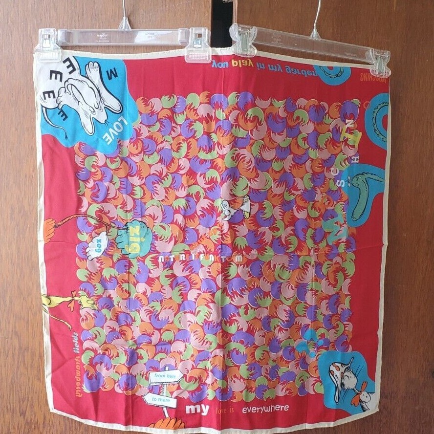 NWOT MOSCHINO Dr. Seuss 100% SILK Scarf 26