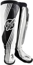 Hayabusa Ikusa Recast Shin Guards, Black & White, SZ S