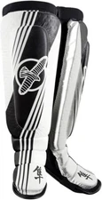 Hayabusa Ikusa Recast Shin Guards, Black & White, SZ S