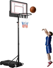 Portable Basketball Hoop Outdoor, 4.7-6.9FT/4.4-10 FT Adjustable Basketball Hoop