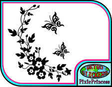 Butterfly Flower G Vinyl Sticker Vehicle Car Van Poster Wall Art Window Decal
