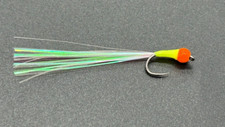 6 x Firebird Stalking Bug - Orange Tungsten Bead, Yellow Body, Pearl Tail