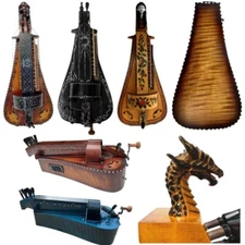 Hand Made 6 strings 24 keys Hurdy Gurdy,Whole Maple wood,free postage