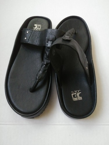 Womens JOE'S Jeans Black Leather  Reagan Platform Sandals sz 8M - Afbeelding 3 van 5