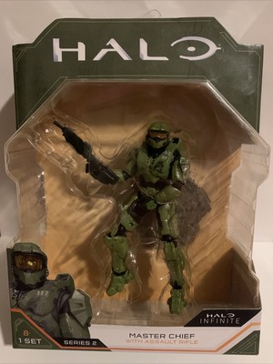 HALO INFINITE MASTER CHIEF FIGURE w/ ASSAULT RIFLE SERIES 2 NEW SEALED 4.5  INCH