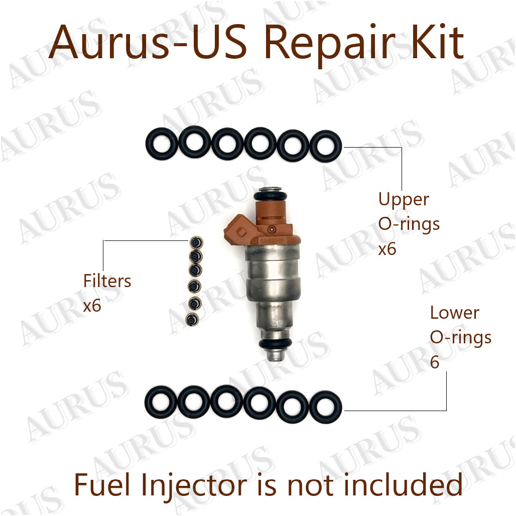 Aurus OEM Set of 6 Fuel Injector Repair Kits for 1991-1993 Jeep Cherokee Comanche Wrangler 4.0L I6 4612402
