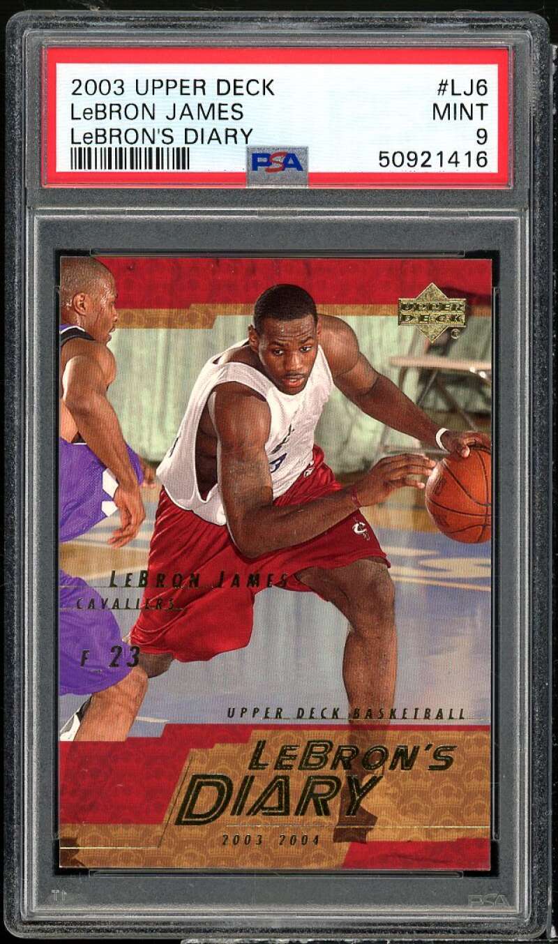 LeBron James Rookie Card 2003-04 Upper Deck LeBron's Diary #LJ6 PSA 9