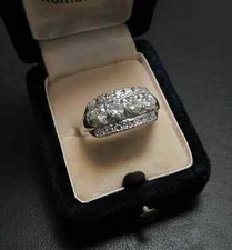 Art Deco Style Lab Created Diamond Engagement Wedding 14K White Gold Finish Ring