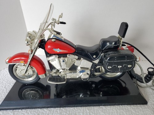 Vintage Harley Davidson Motorcycle Desktop Nightstand Phone Red/Black Saddle bag - Picture 15 of 20