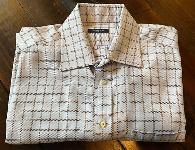 Burberry London Button Up Dress Shirt Men’s 34 Woven Made In USA 