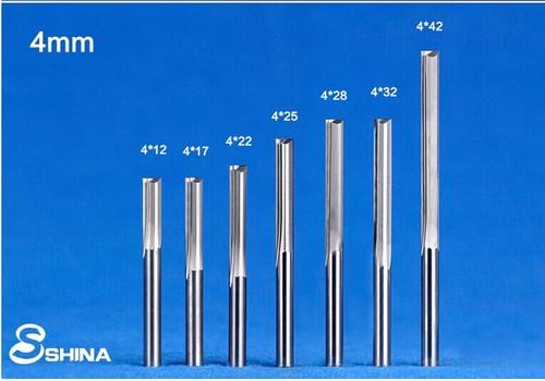 5pcs 4mm1/6" Tungsten Straight Slot Double Flute 4*22mm CNC Router Bit - Picture 5 of 8
