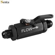 AN6 Inline Fuel Shut Off Valve Cut Off w/ Cable Lever 6AN Aluminum Black
