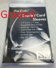 100 PRO-SAFE Resealable Team Bags Beckett BGS PSA Graded Card Holder Sleeves