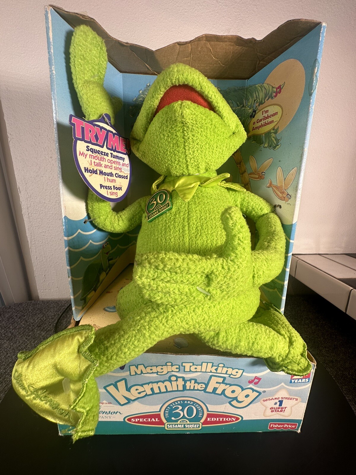 Magic Talking KERMIT THE FROG Sesame Street 30th anniversary 1999 NIB