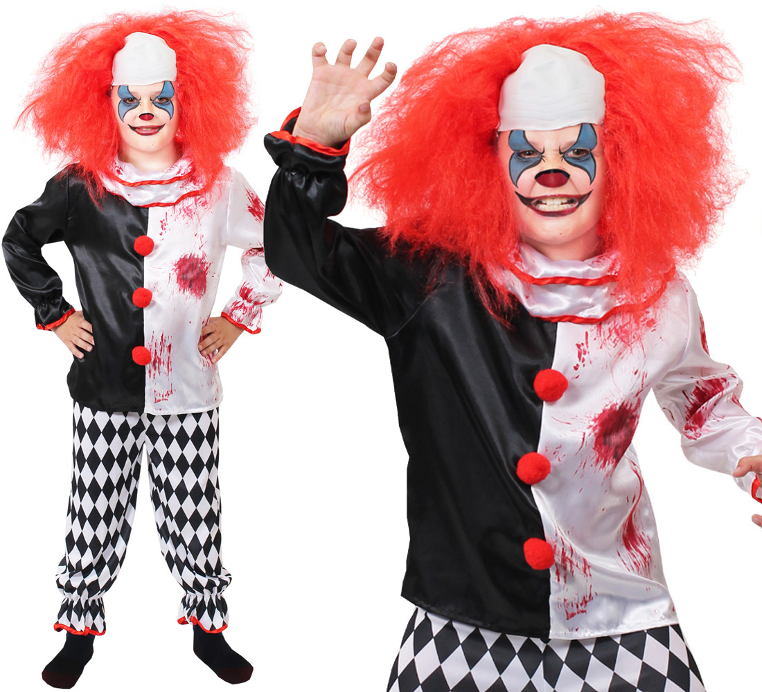 DISFRAZ DE PAYASO ASESINO NIÑOS NIÑAS HORROR ATERRADOR HALLOWEEN VESTIDO ELEGANTE