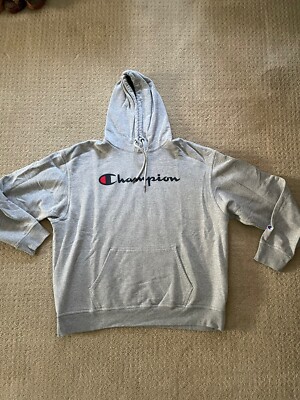 Champion Men's Powerblend Pullover Hoodie, Script Logo Oxford