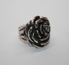 King Baby Sterling Silver Chunky Sculpted Rose Statement Ring Sz: 7 [114GRA]