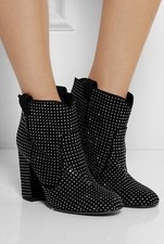 Laurence Dacade Boots 36 Pete Black Silver Studded Suede Leather Ankle Bootie