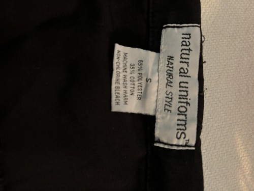 Natural Uniforms Women’s Medical Scrub Set, Top & Pants Size Small Black W/Blue - Picture 6 of 7