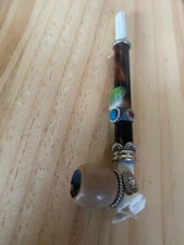 Ancient Shamanic ceremony Handcrafted Bone Smoking Pipe 14 cm Au Seller