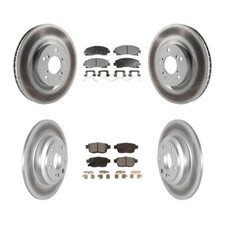 Front Rear Coated Disc Brake Rotors And Ceramic Pads Kit For 2009-2014 Acura TL