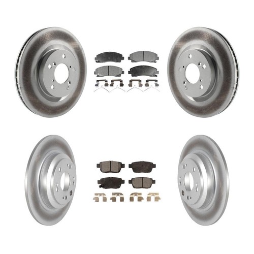 Front Rear Coated Disc Brake Rotors And Ceramic Pads Kit For 2009-2014 Acura TL - Picture 1 of 14