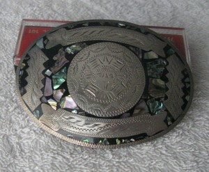abalone belt buckle