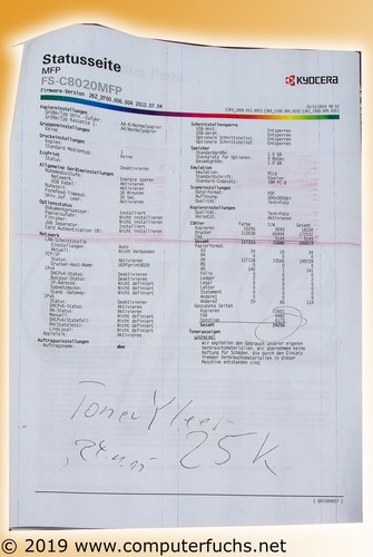 Kyocera FS-C8020mfp A3 Colorlaser 25.000 Seiten ohne Toner Druckbild unsauber - Bild 5 von 5