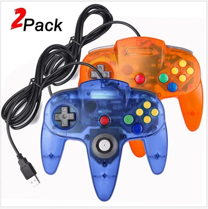 2Packs USB N64 Controller Wired USB PC Gamepad Joystick for Windows PC MAC Linux - Image 2 of 4