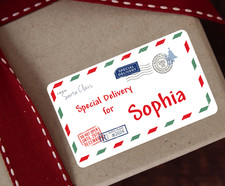 Christmas Special Delivery Personalised Stickers Gifts Presents Labels Santa