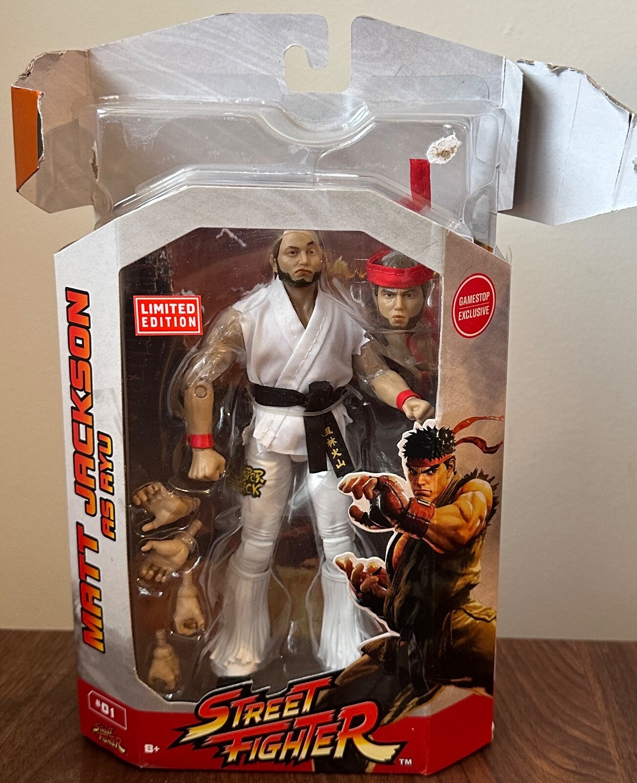 Matt Jackson as Ryu Street Fighter GameStop Exclusive AEW Wrestling Figure New