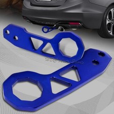 2 Jdm Blue Rear Anodized Billet Aluminum Racing Towing Hook Tow Kit Universal