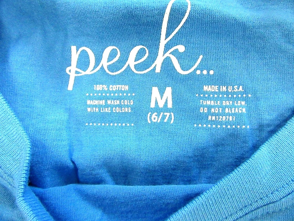 *** $34.00 Camiseta de Algodón Peek Niñas Mediana 6/7 Azul con Ancla Blanca - NUEVA Foto 2 de 4